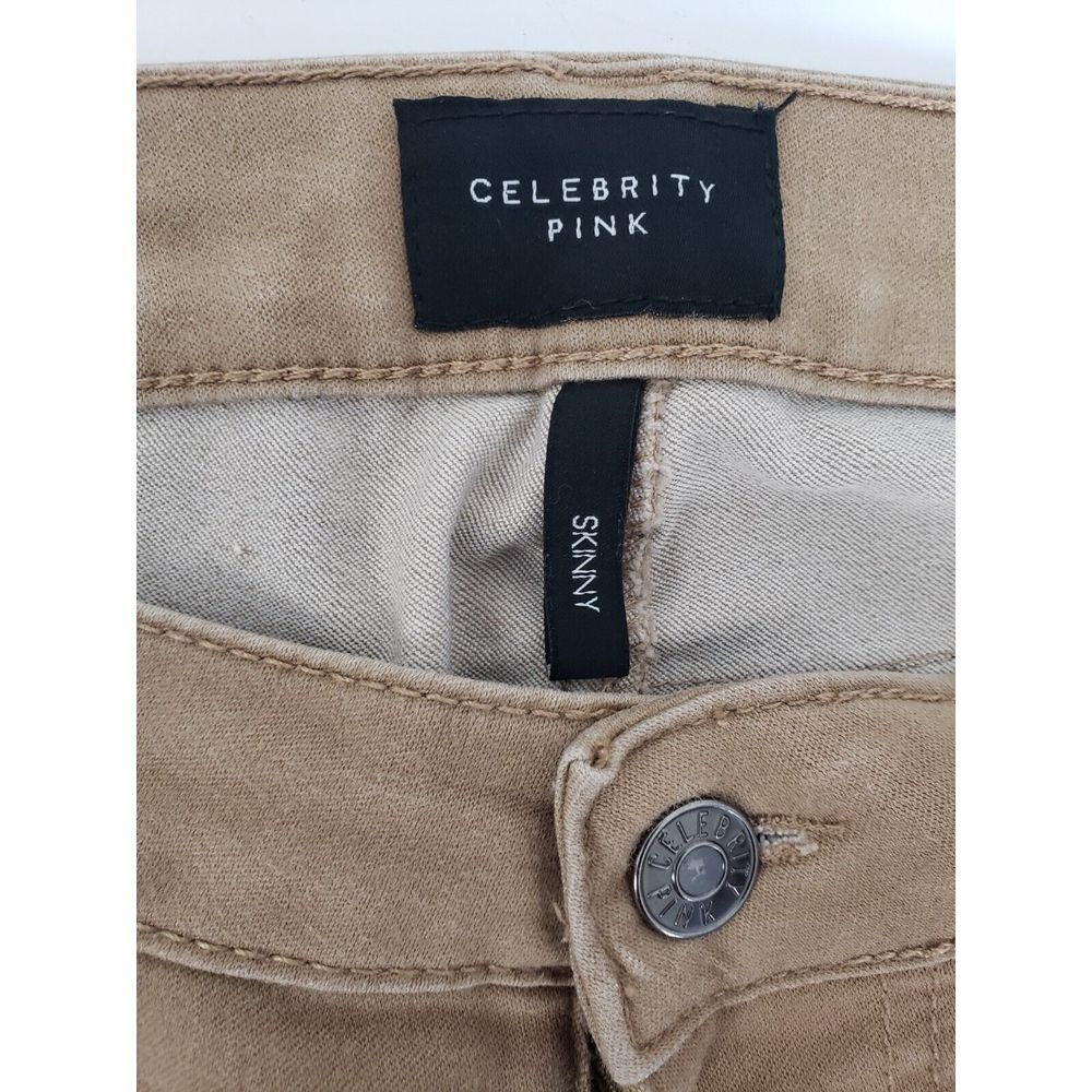 Celebrity Pink Sandset Beige Skinny Jeans Pants 5 Pocket Junior Women‎ 9 / 29 S - Picture 3 of 9